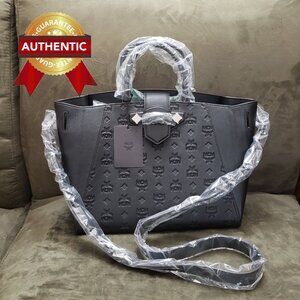 NEW Authentic MCM Leather Essential Tote / BLACK